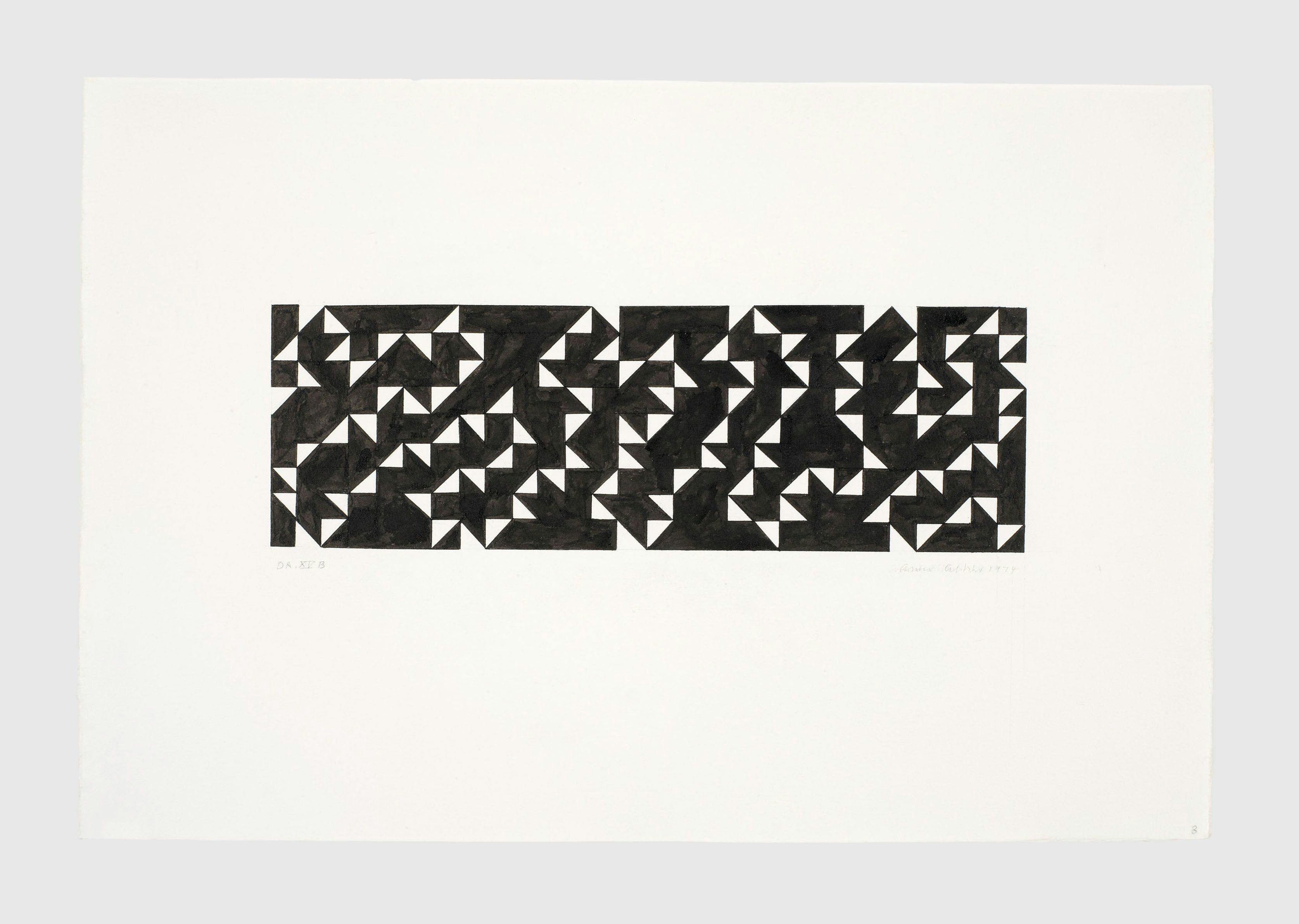 A drawing by Anni Albers, titled DR XV B, dated 1974.